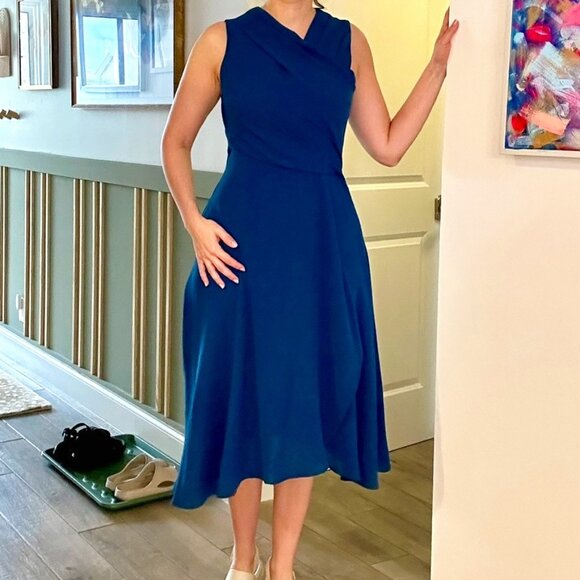 Reiss Dresses & Skirts - Reiss Marling Warp-Front Midi Dress in Ocean Blue - size 6